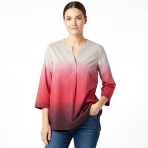 Jones New York Collection Women's  lightweight silk ombre Top Blouse Size 6